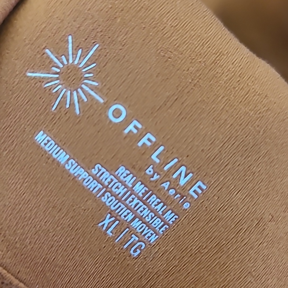 NWT! - Offline By Aerie Real Me Ruched Sports Bra - Size Xl - Color: Caramel - Picture 3 of 4